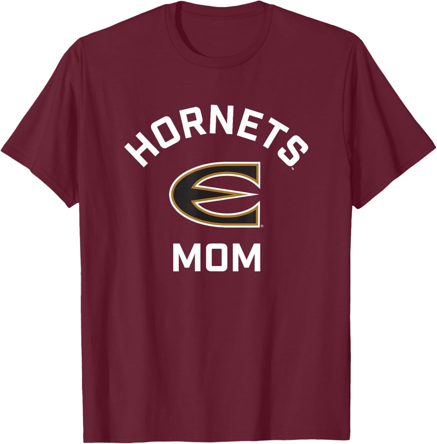 Emporia State University ESU Hornets Arched Mom T-Shirt - T-Shirt | Maroon