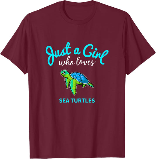 Sea Turtle Shirt for Girls | Kids Sea Turtle Shirt T-Shirt - T-Shirt | Maroon