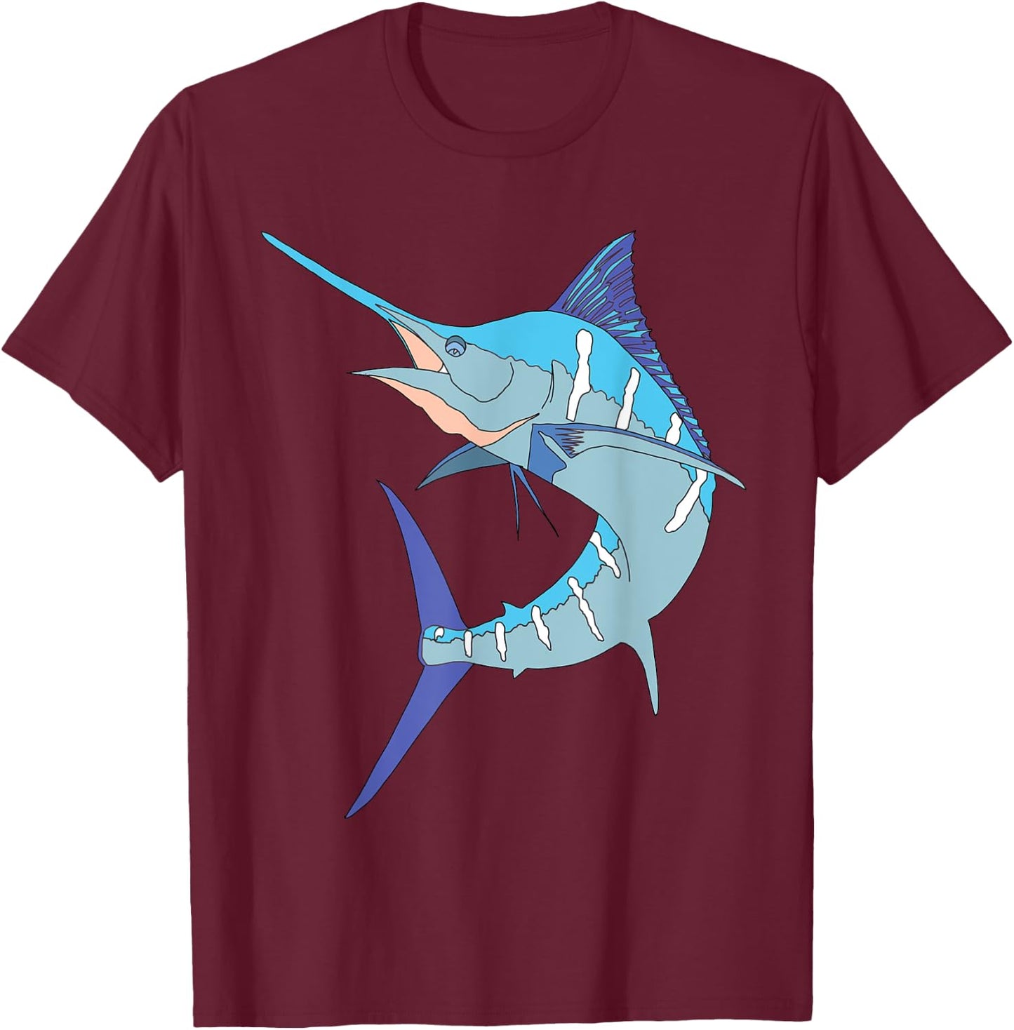 Swordfish Sport fishing Marlin Sailfish Billfish Hobby T-Shirt - T-Shirt | Maroon