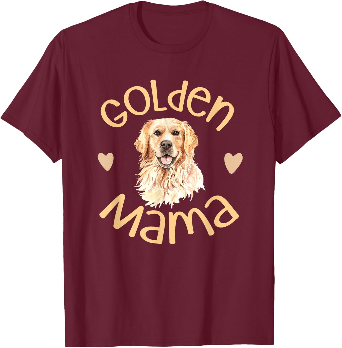 Golden Mama Cute Golden Retriever Dog Mom Pet Men Women T-Shirt - T-Shirt | Maroon