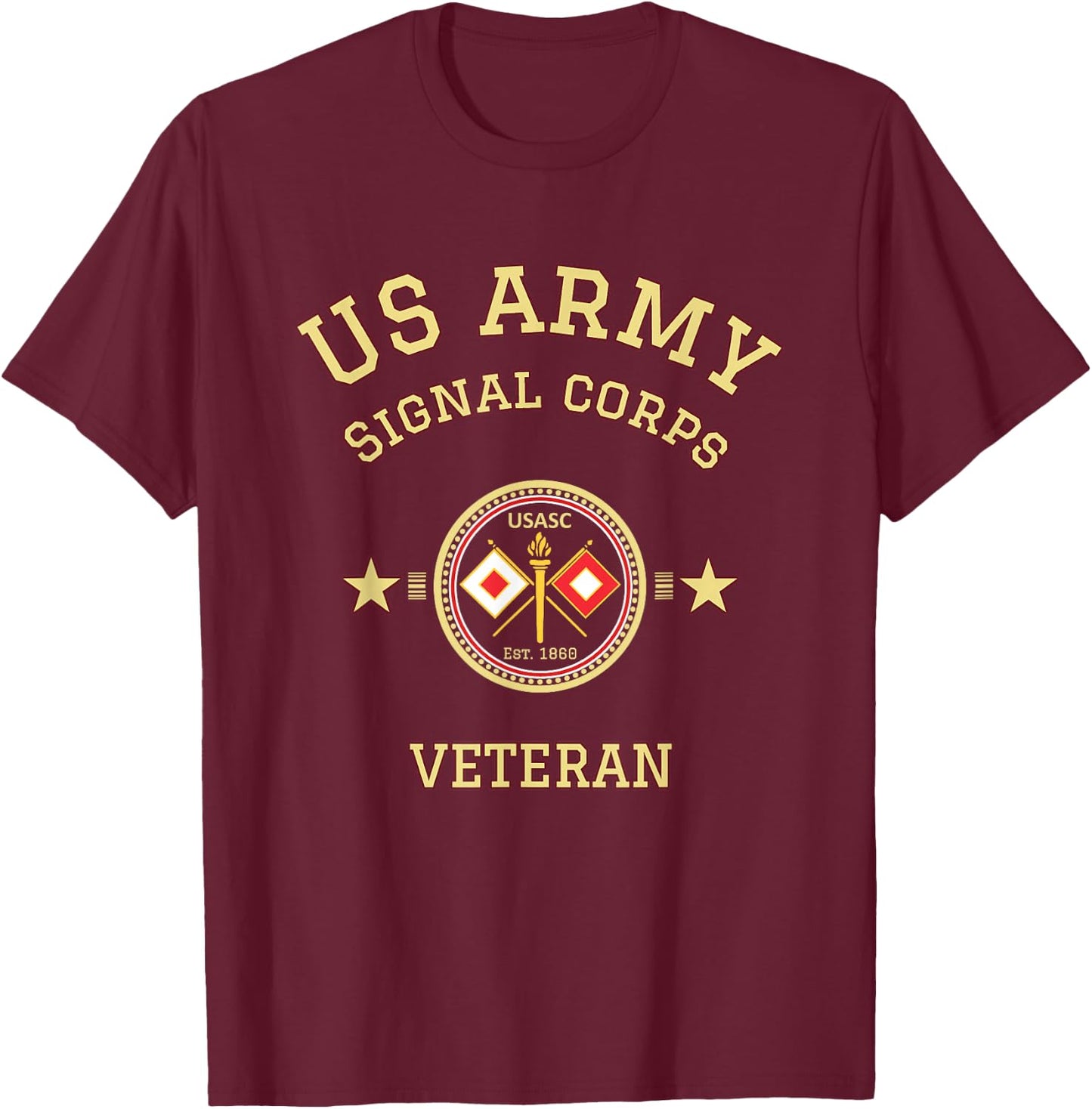 Us Army Veteran Signal Officer Military Army Engineer Gift T-Shirt - T-Shirt | Maroon