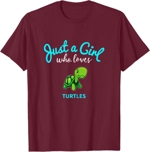 Turtle Shirt for Girls | Kids Turtle T-Shirt - T-Shirt | Maroon