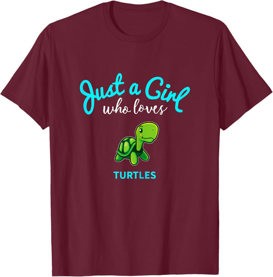 Turtle Shirt for Girls | Kids Turtle T-Shirt - T-Shirt | Maroon