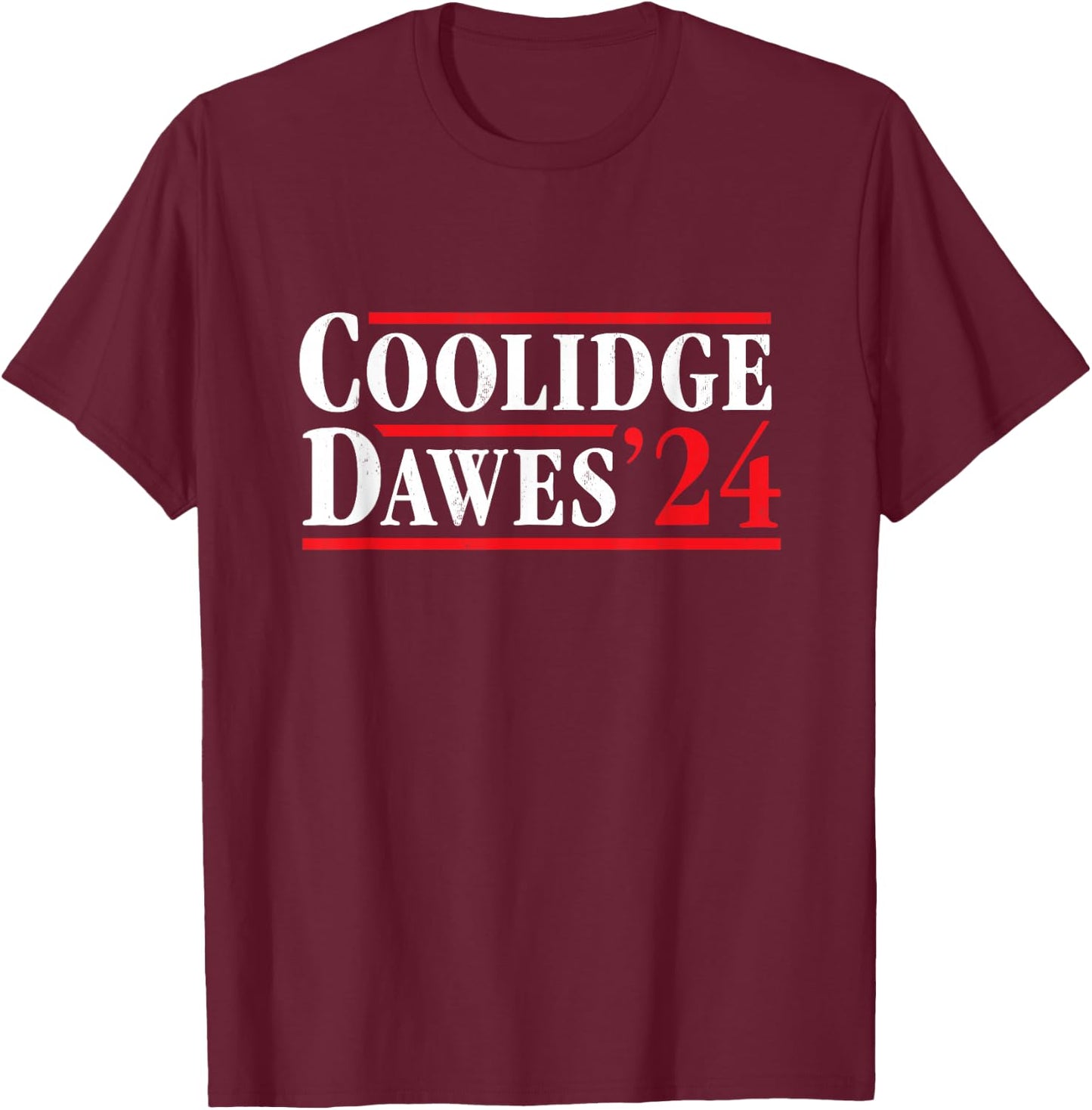 President Calvin Coolidge 1924 - Retro T-Shirt - T-Shirt | Maroon