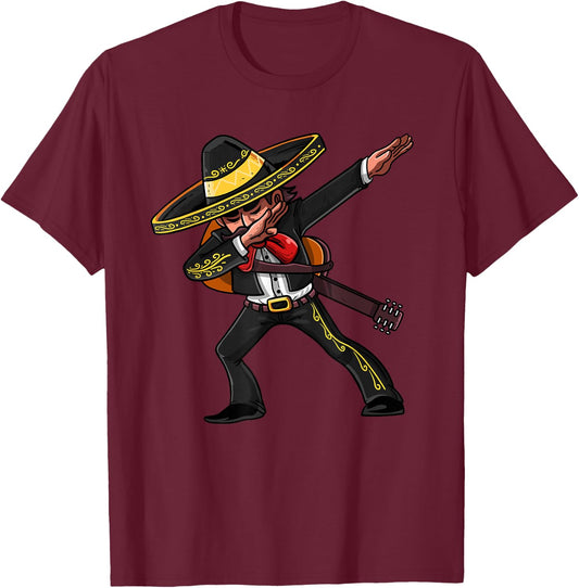 Dabbing Mexican Mariachi | Cinco De Mayo Costume T-Shirt - T-Shirt | Maroon