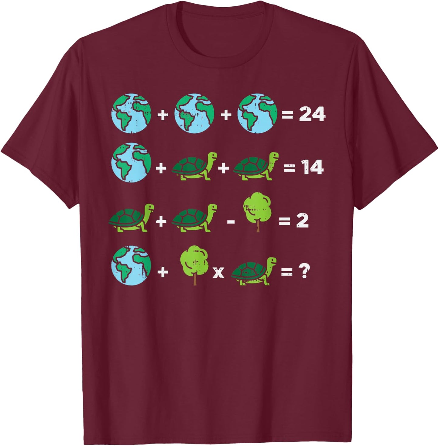Earth Day Order Of Operations Quiz Funny Math Teacher Gift Men Women Girls Kids T-Shirt - T-Shirt | Maroon