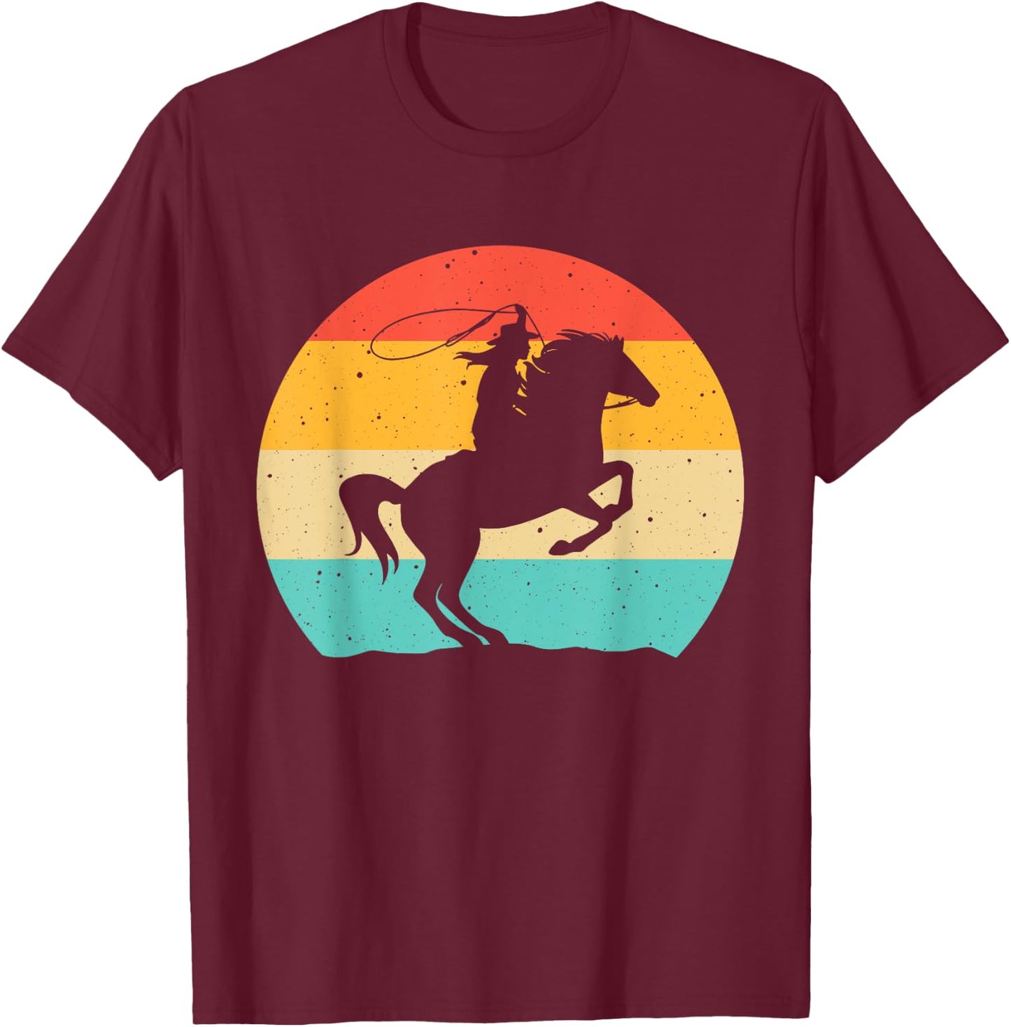 Funny Retro Western Cowgirl Gift Girl Horse Riding Women T-Shirt - T-Shirt | Maroon