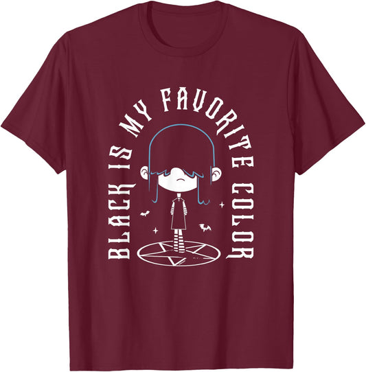 The Loud House Lucy Loud Black Is My Favorite T-Shirt - T-Shirt | Maroon