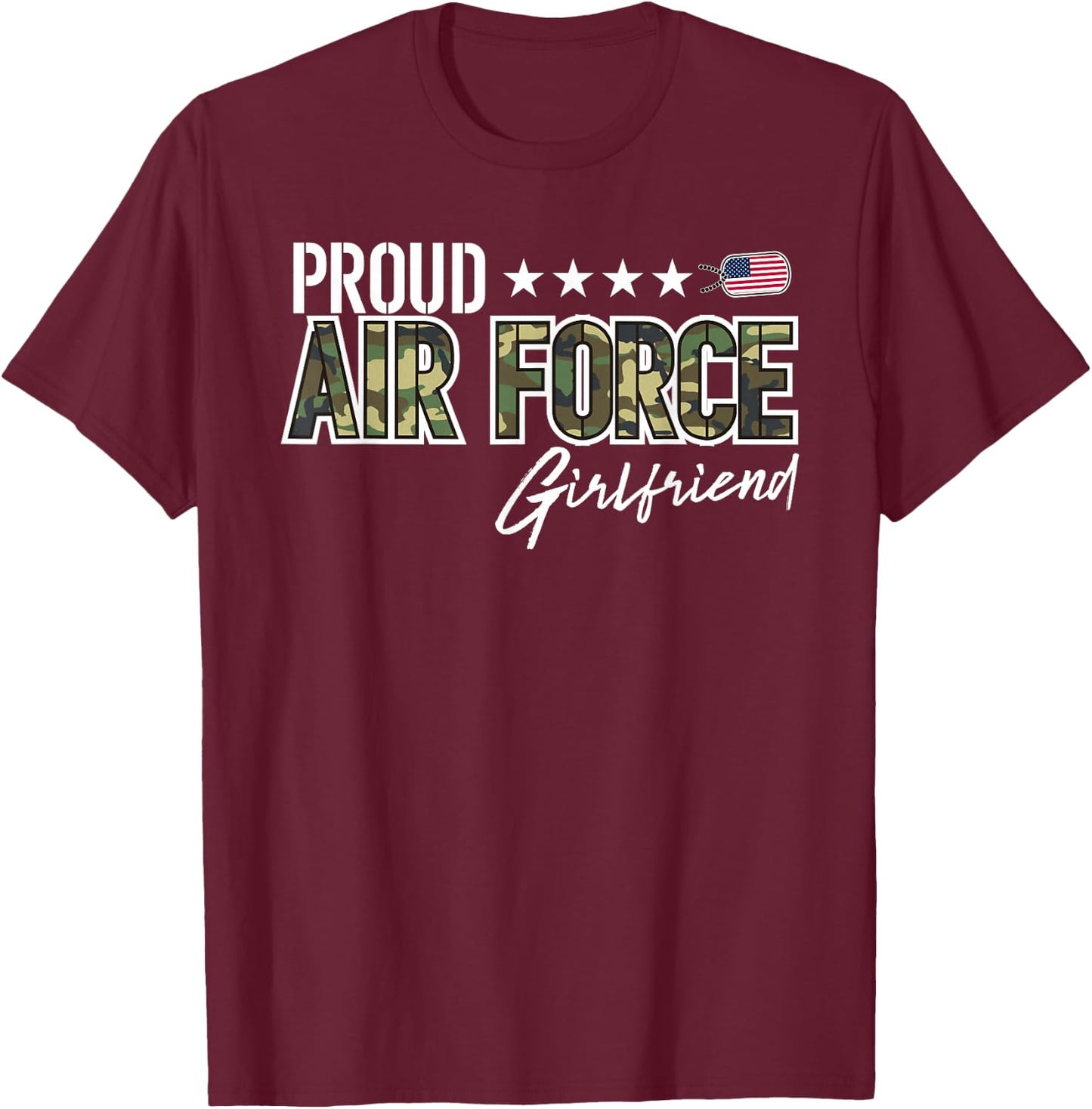 OCP Proud Air Force Girlfriend T-Shirt - T-Shirt | Maroon
