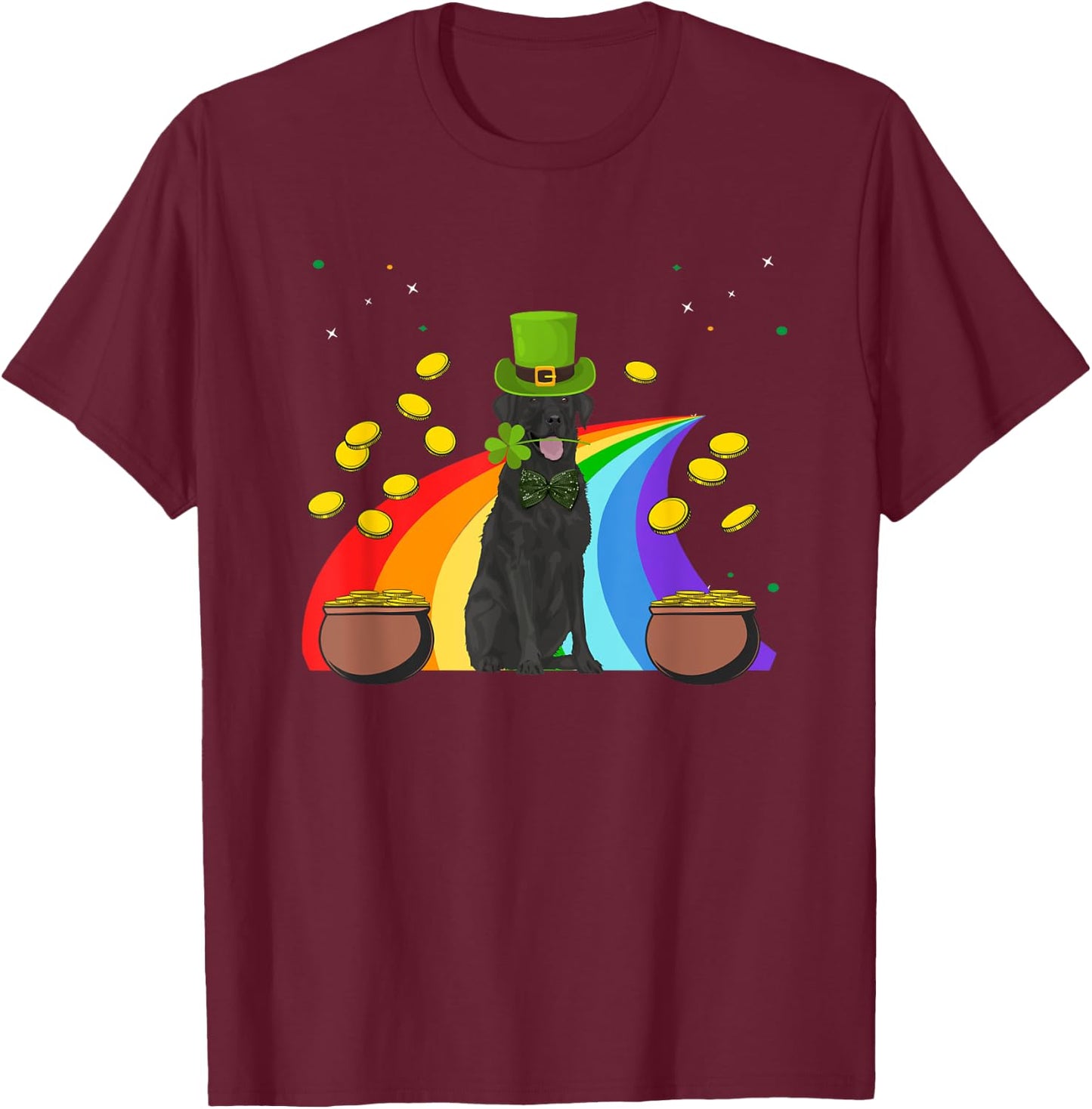 Labrador Retriever St Patrick's Day Funny Dog Lover Gifts T-Shirt - T-Shirt | Maroon