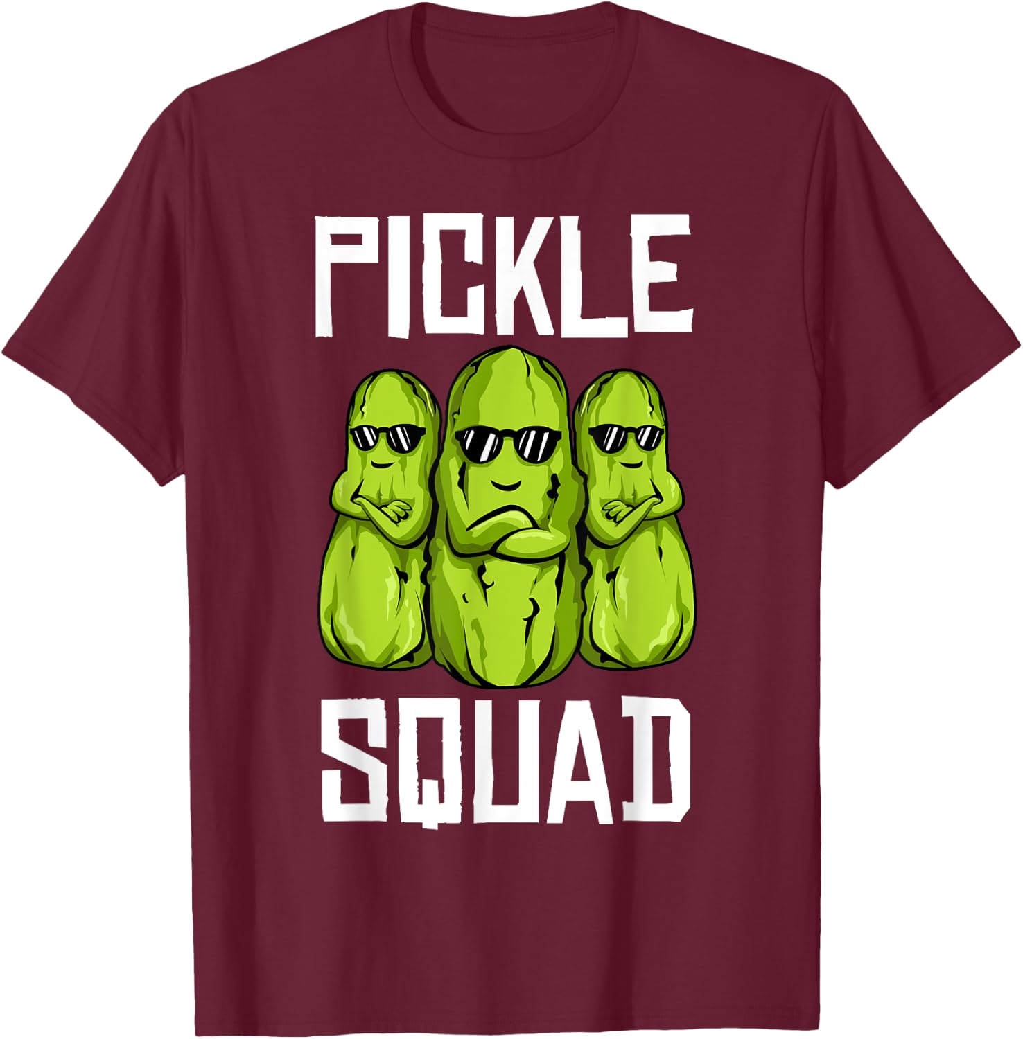 Funny Pickle Squad Novelty Gift Men Kids Big Dill Gang Lover T-Shirt - T-Shirt | Maroon