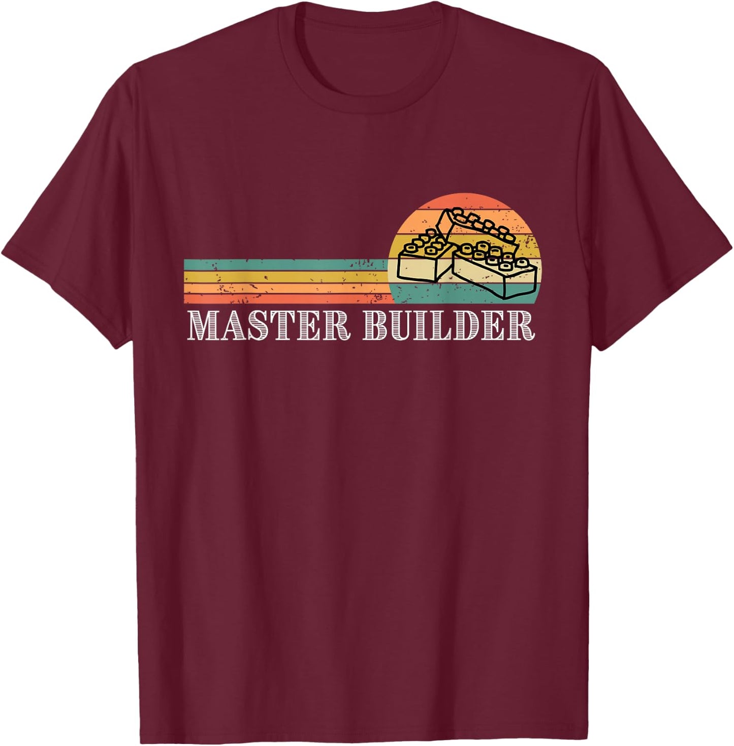 Master Builder - Block Building Kids & Adults Birthday Gift Small T-Shirt - T-Shirt | Maroon