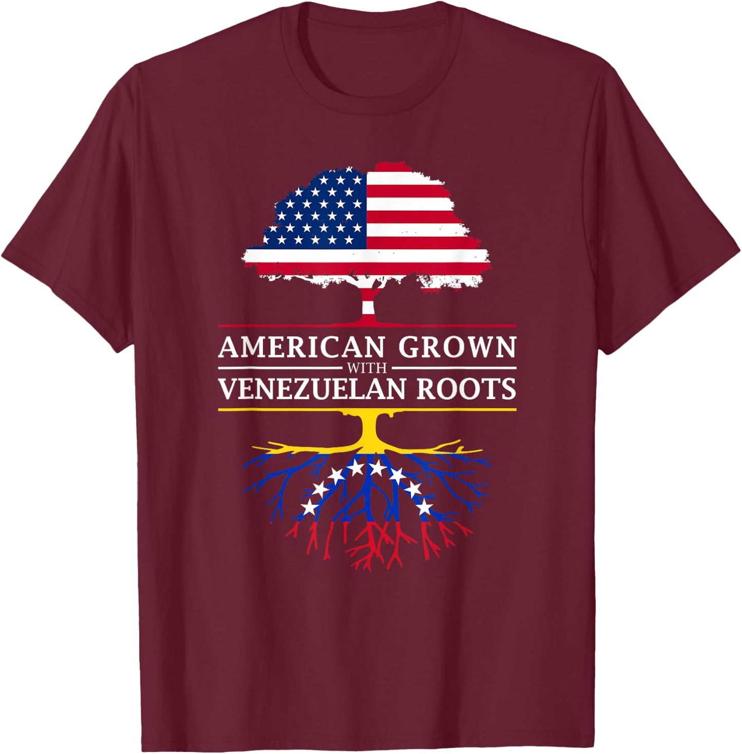 American Grown with Venezuelan Roots - Venezuela Small T-Shirt - T-Shirt | Maroon