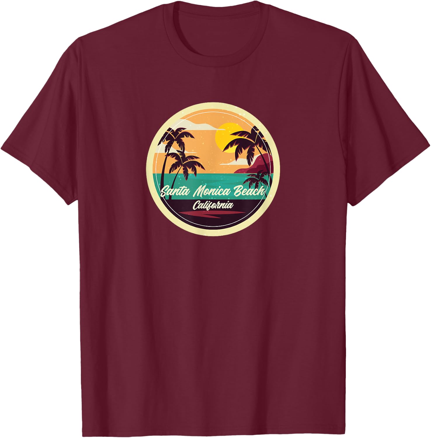 Santa Monica Beach Souvenir - California Reminder Women T-Shirt - T-Shirt | Maroon