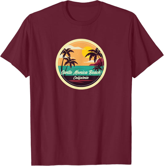 Santa Monica Beach Souvenir - California Reminder Women T-Shirt - T-Shirt | Maroon