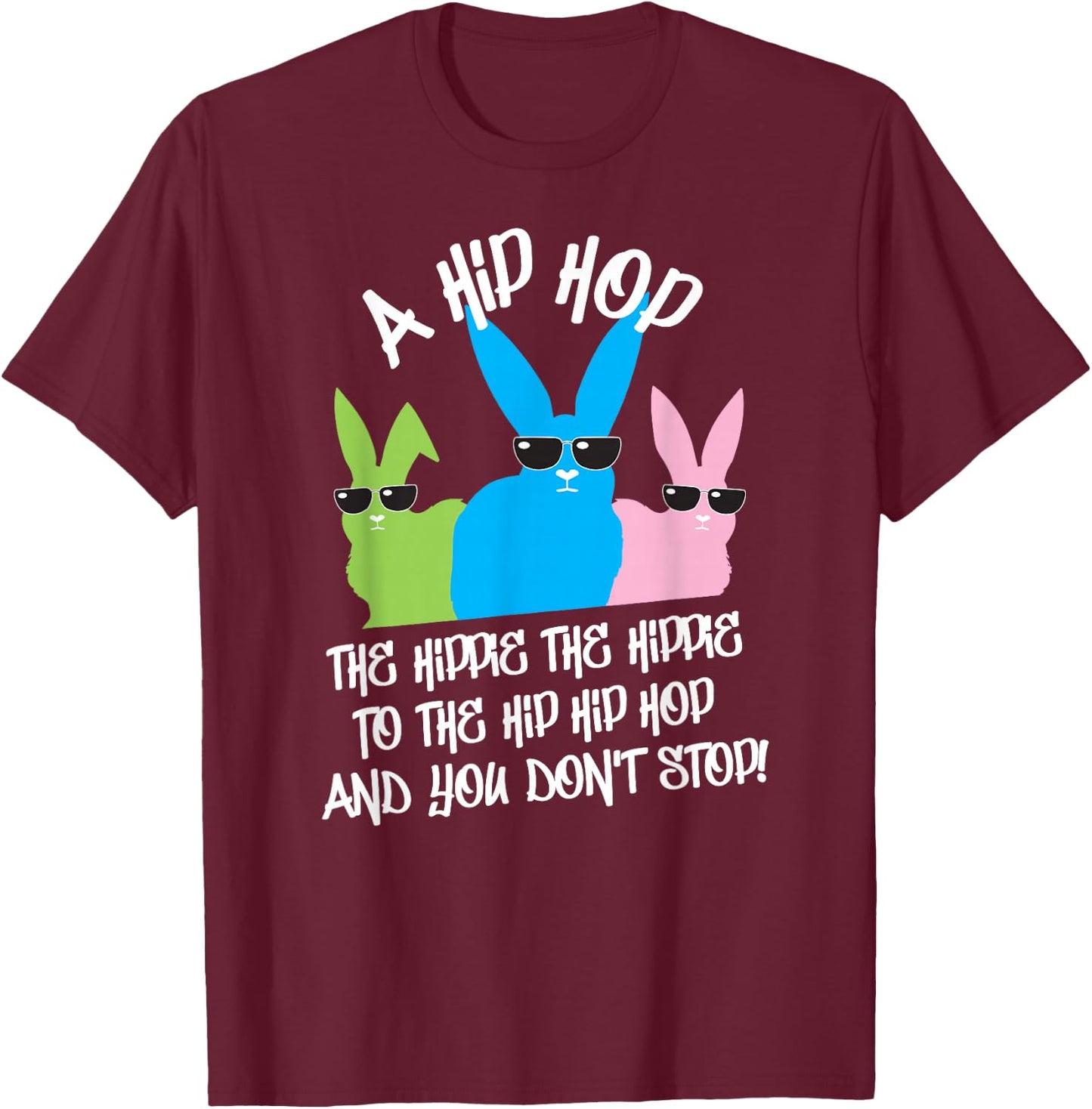 Hip Hop Easter Bunny Old School Hip Hop T-Shirt - T-Shirt | Maroon