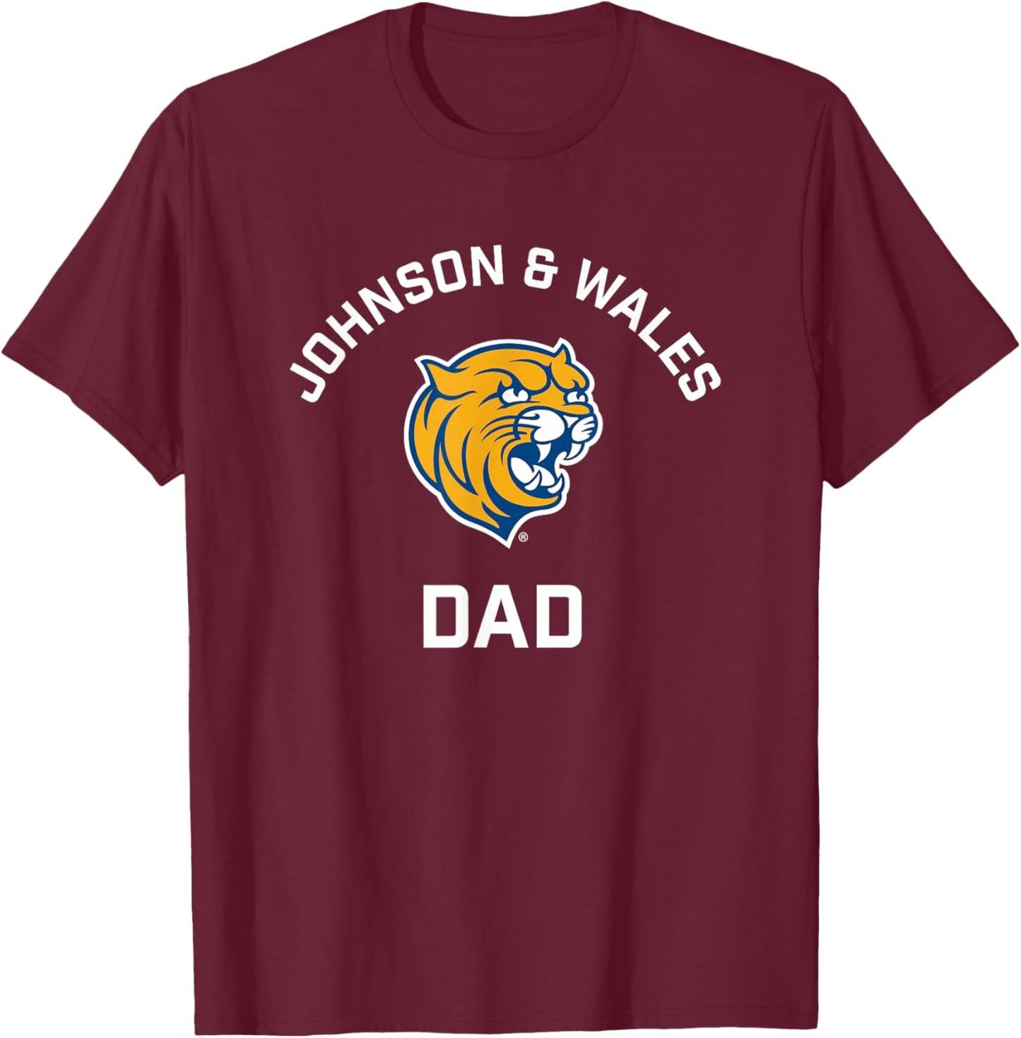 Johnson and Wales University JWU Wildcats Arched Dad T-Shirt - T-Shirt | Maroon