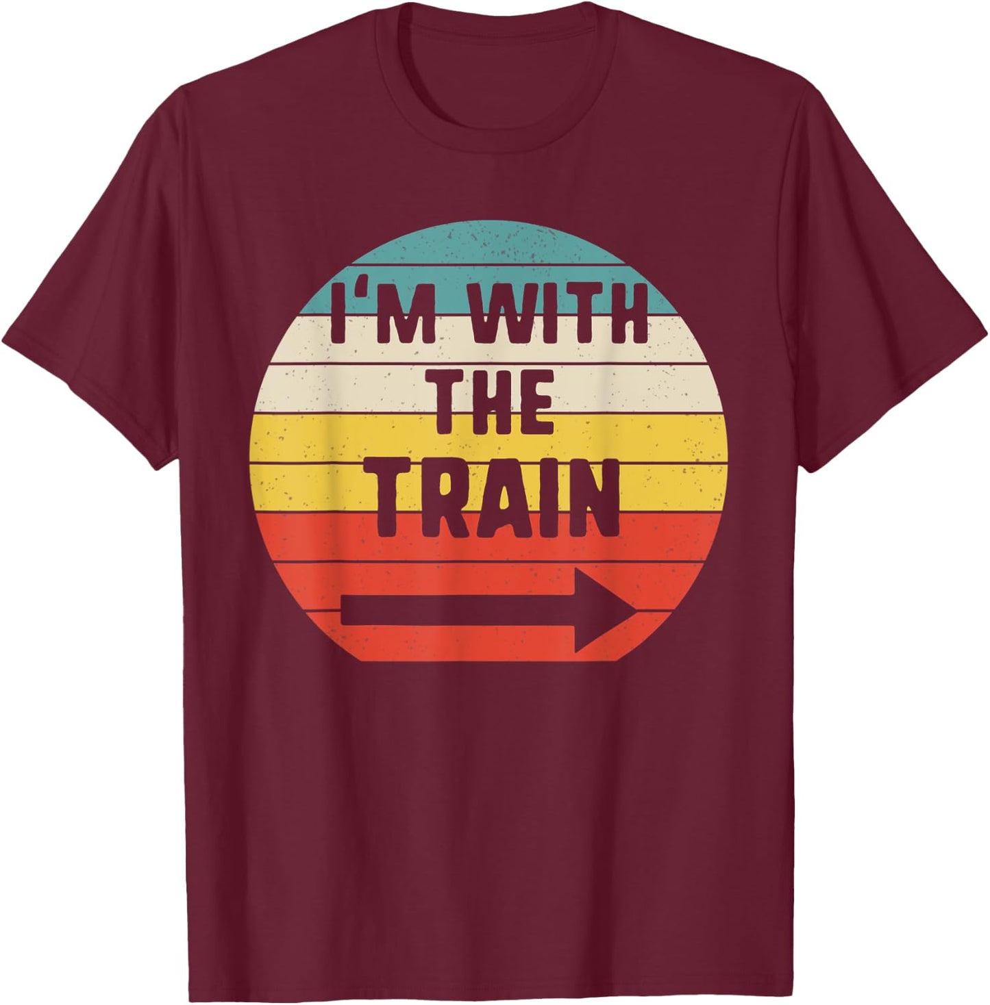 I'm With train Halloween Matching Couple Costume Vintage T-Shirt - T-Shirt | Maroon