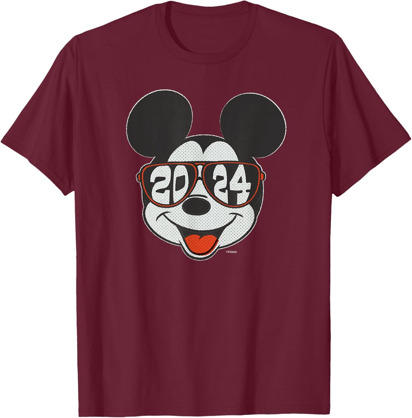 Disney Mickey Mouse Class of 2024 Graduation ’24 Sunglasses T-Shirt - T-Shirt | Maroon