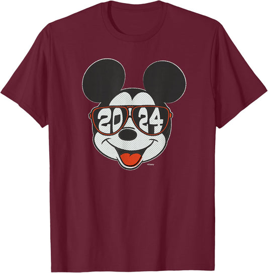 Disney Mickey Mouse Class of 2024 Graduation ’24 Sunglasses T-Shirt - T-Shirt | Maroon