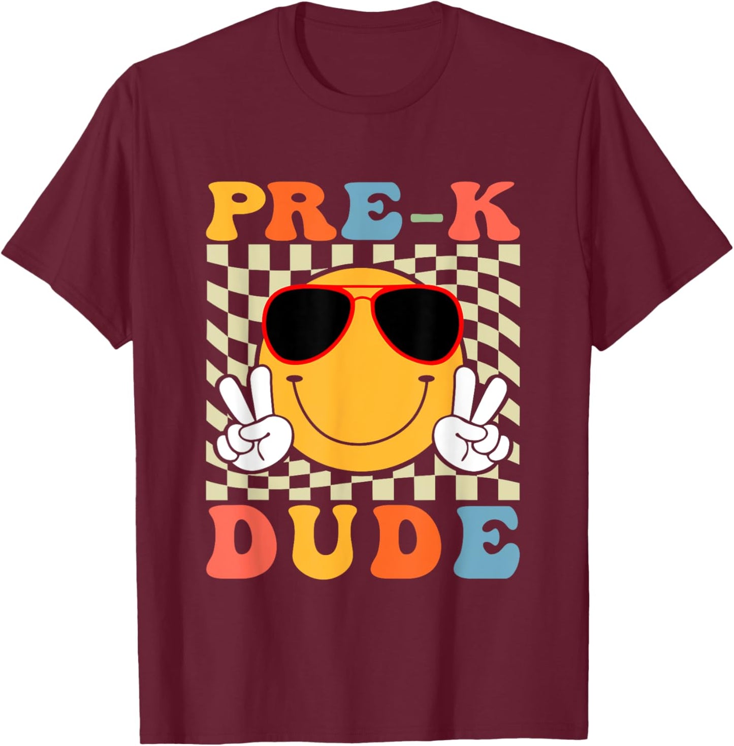 1st Day First Day of Pre-k Dude Back To School Pre-k Boys T-Shirt - T-Shirt | Maroon