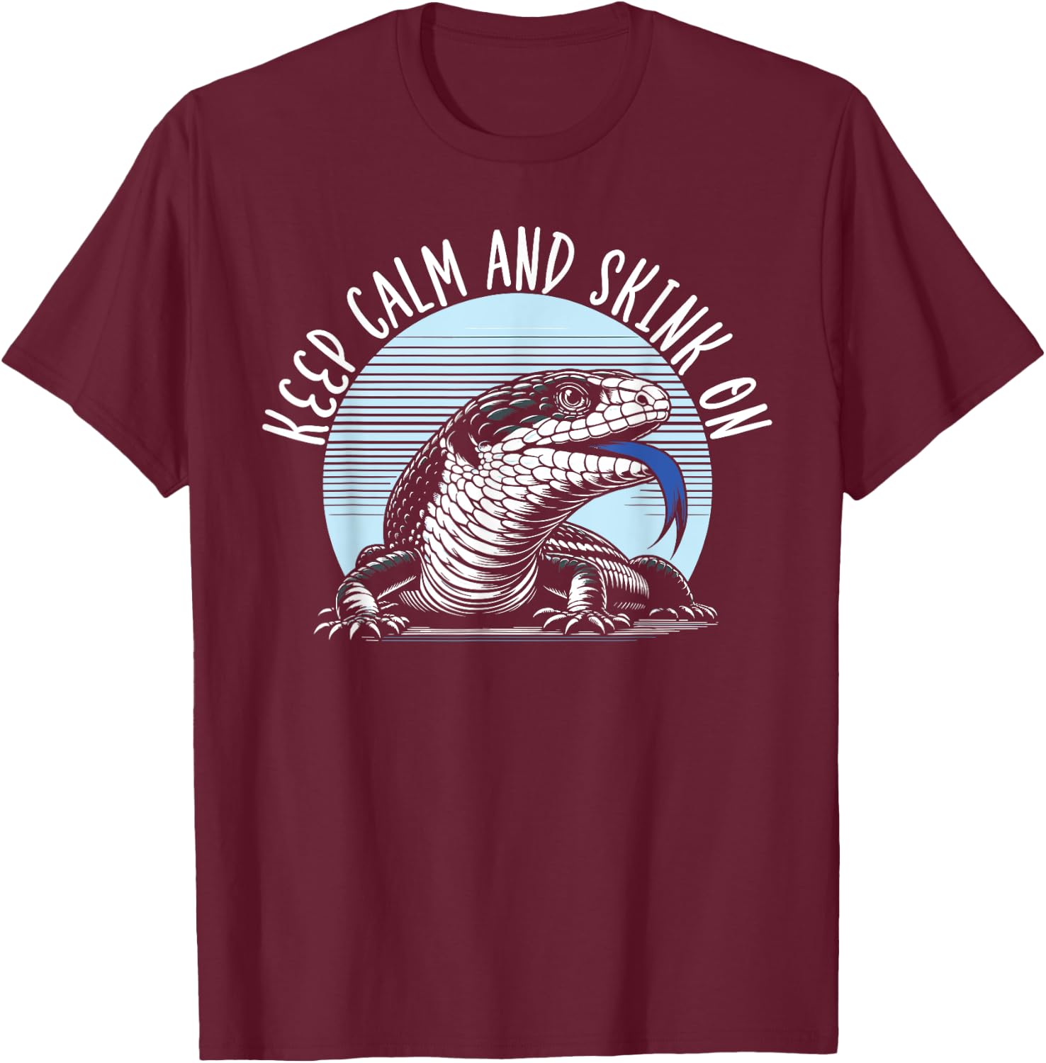Blue Tongue Skink Lizard Lover Reptile Herpetology T-Shirt - T-Shirt | Maroon