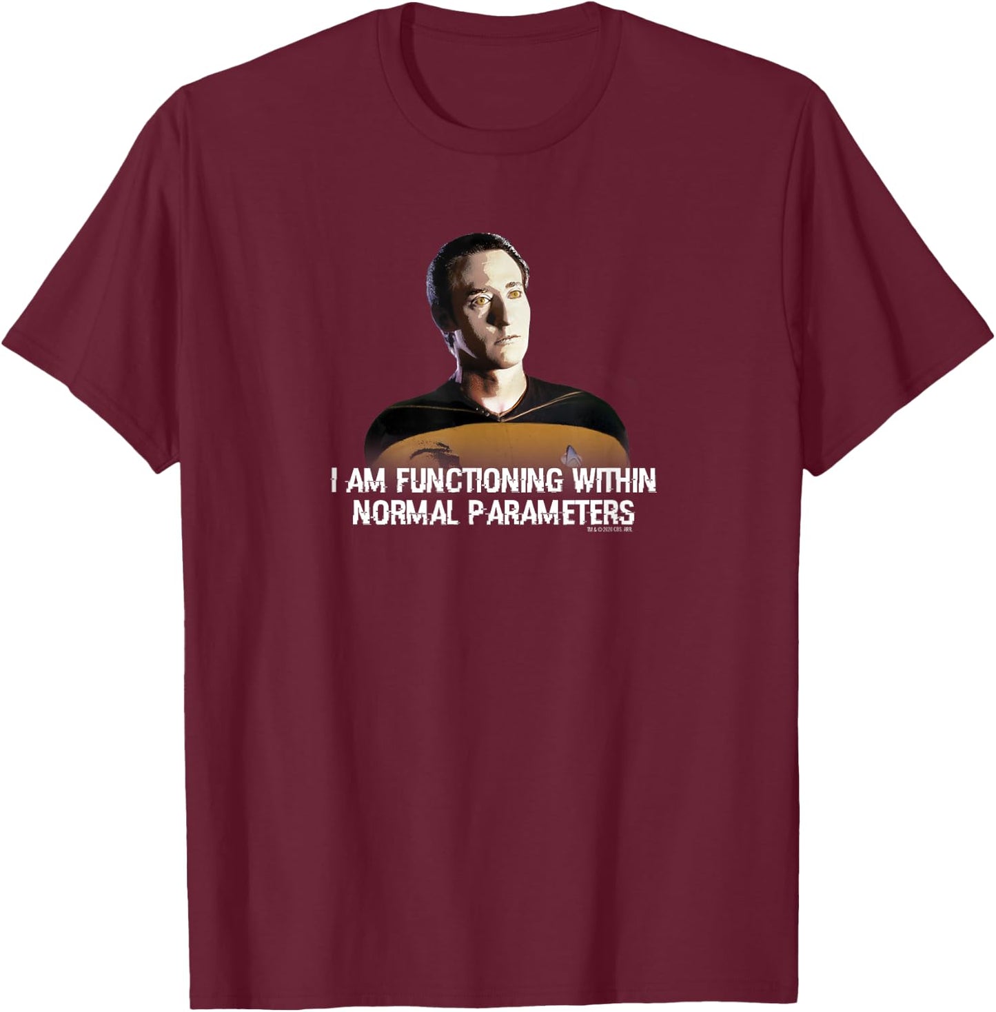 Star Trek: The Next Generation Data Parameters T-Shirt - T-Shirt | Maroon