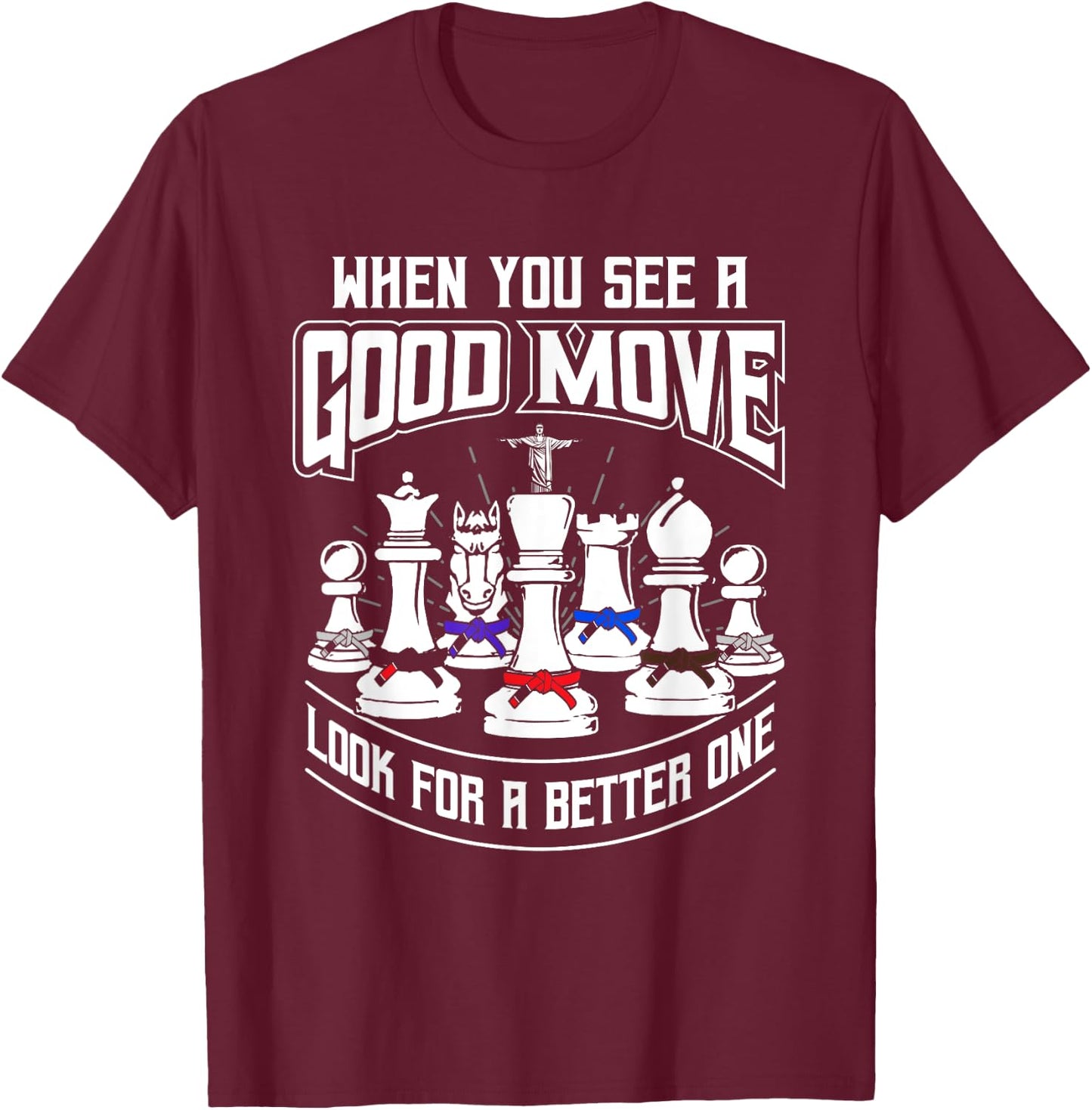 BJJ Chess - Brazilian Jiu-Jitsu and BJJ Gift T-Shirt - T-Shirt | Maroon
