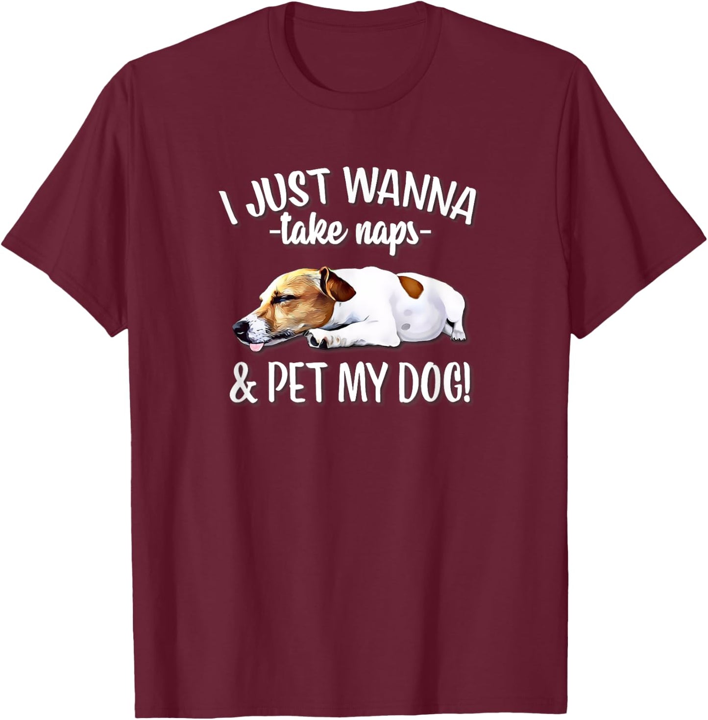 JRT Dog Lover Nap Jack Russell Women Girls Kids T-Shirt - T-Shirt | Maroon