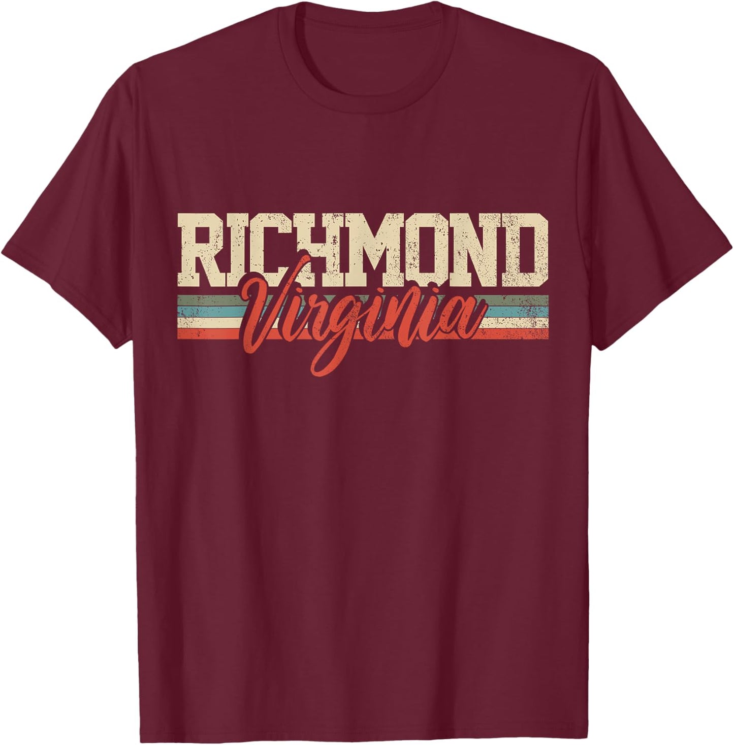 Richmond Virginia Retro Vintage T-Shirt - T-Shirt | Maroon