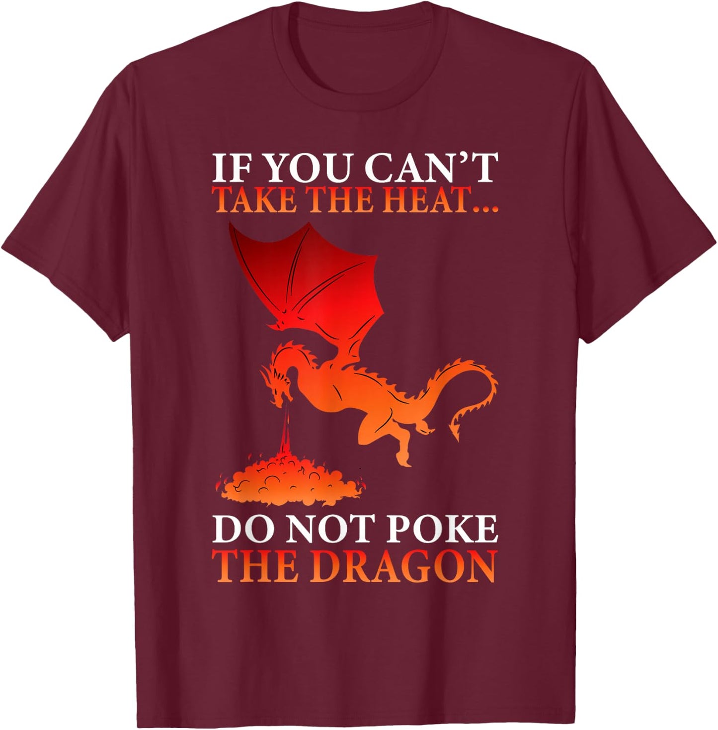 Cool Dragon Flame-Spewing Flying Mythical Creature Small T-Shirt - T-Shirt | Maroon