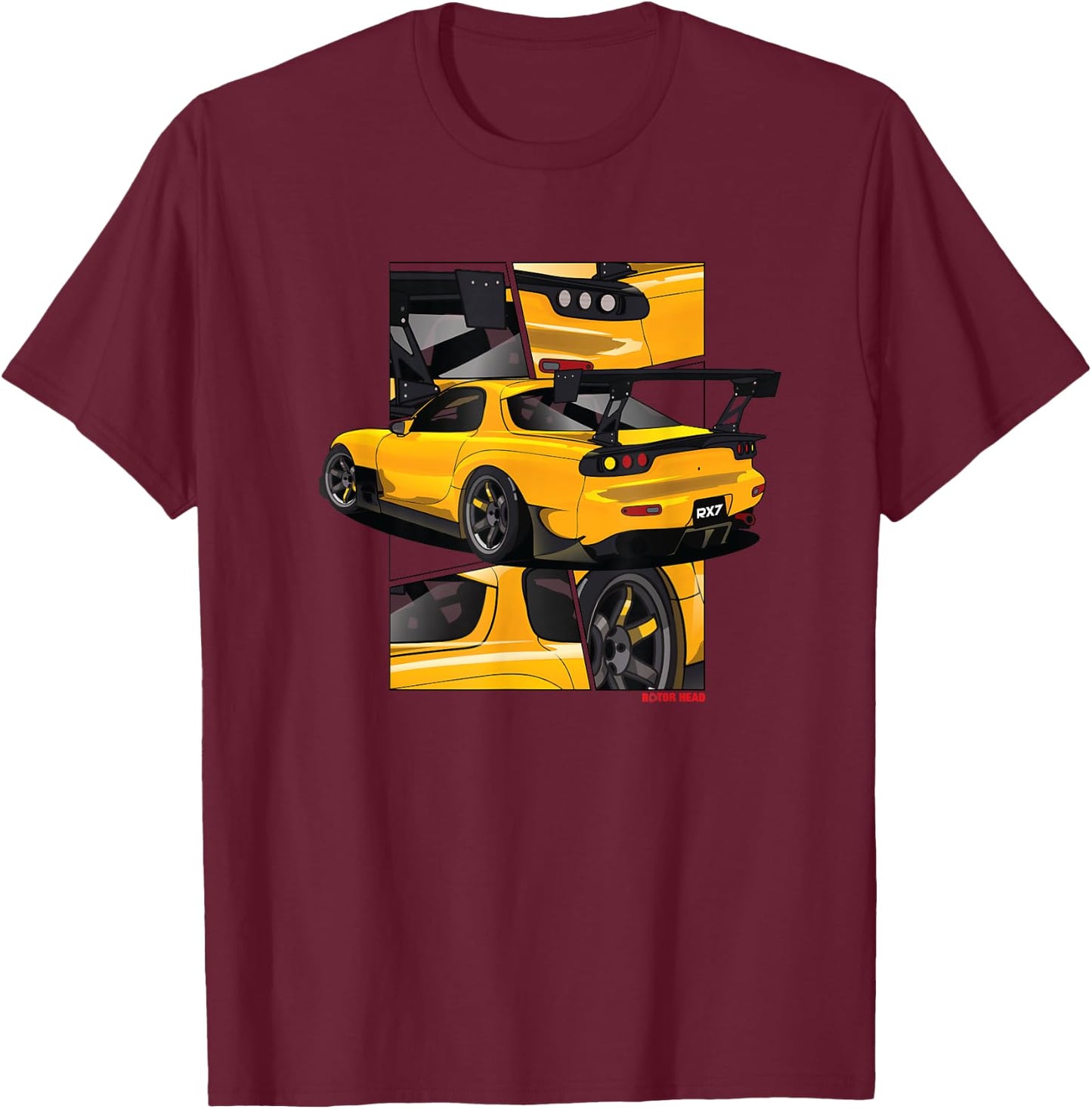 RX7 FD 13B Turbo Manga Style Rotary T-Shirt - T-Shirt | Maroon