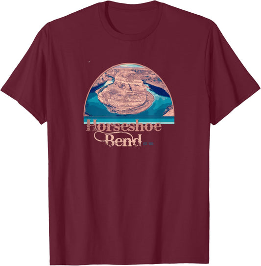 Horseshoe Bend Vacation hiking T-Shirt - T-Shirt | Maroon