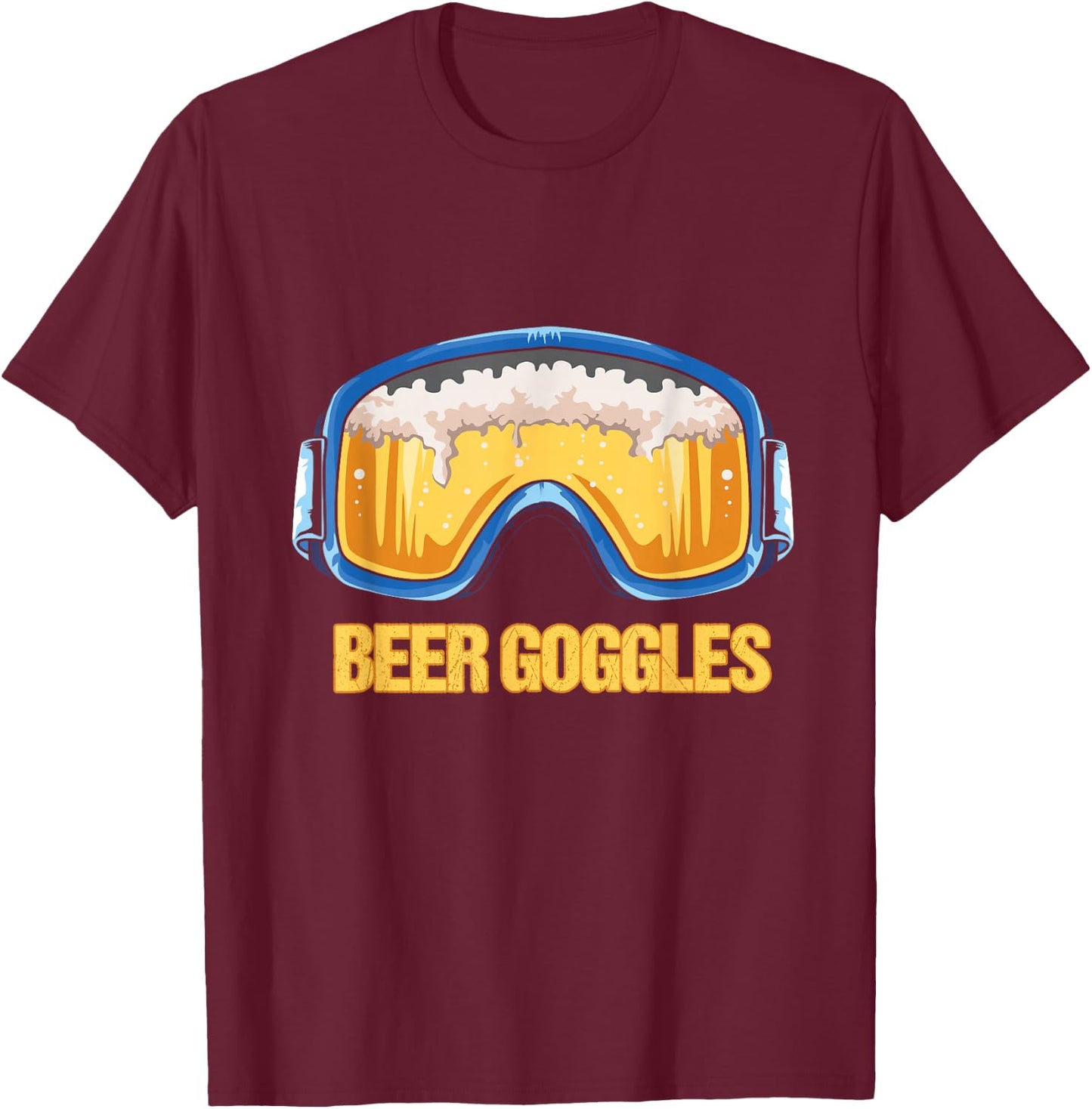 Snowboarding - Beer Goggles - Ski Mountain T-Shirt - T-Shirt | Maroon