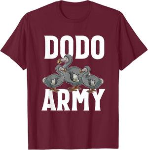 Dodo Army Extinct Flightless Bird Lovers Ornithology Gift T-Shirt - T-Shirt | Maroon