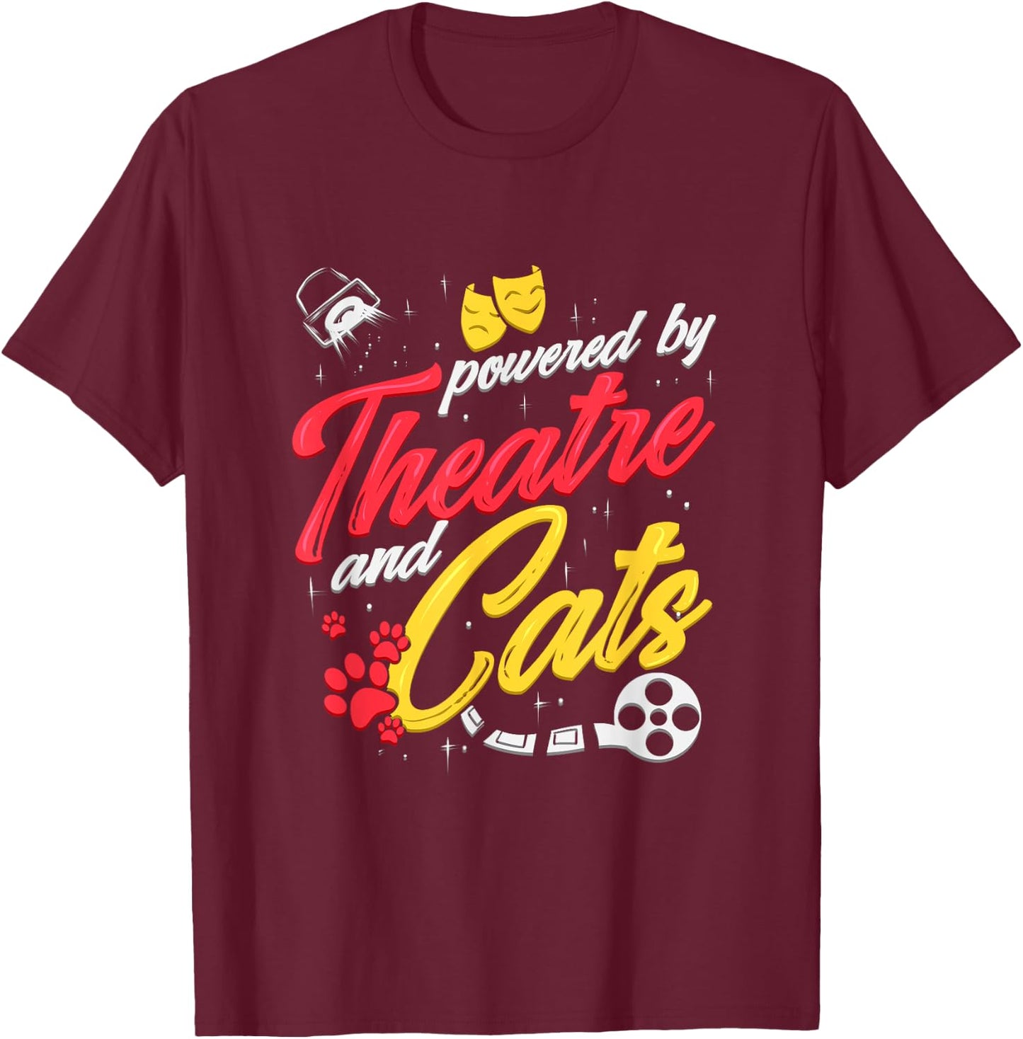 Theatre Cat Theater Broadway Musical Actor Kitty Men Women Girls Kids T-Shirt - T-Shirt | Maroon