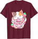 Strawberry Shake Strawberry Milk Cat Kawaii Neko Anime T-Shirt - T-Shirt | Maroon