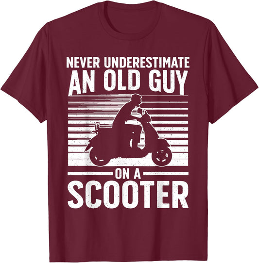 Funny Scooter Design for Grandpa Men Scooter Motorbike Lover T-Shirt - T-Shirt | Maroon