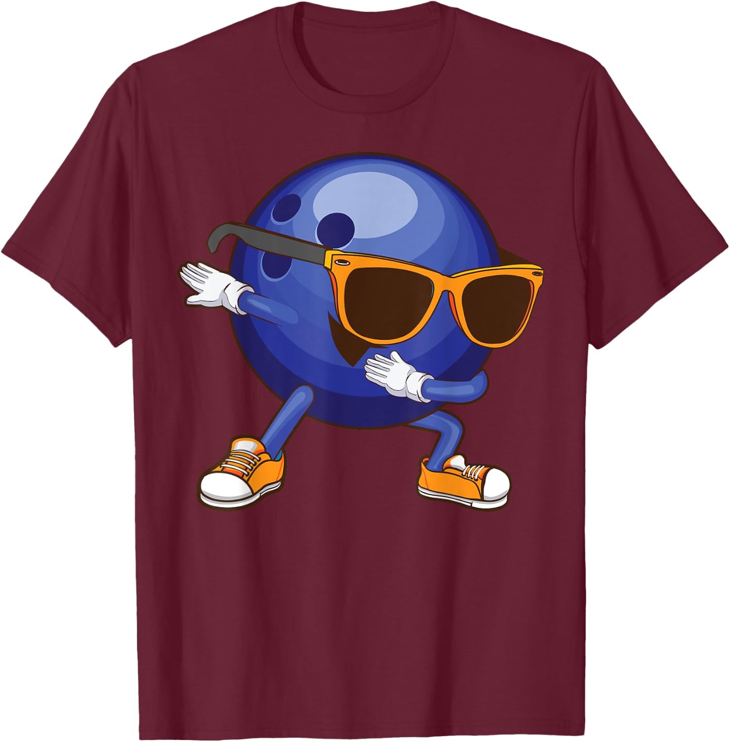 Funny Dabbing Bowling Gift Bowler Dancer Kids Boys Girls T-Shirt - T-Shirt | Maroon