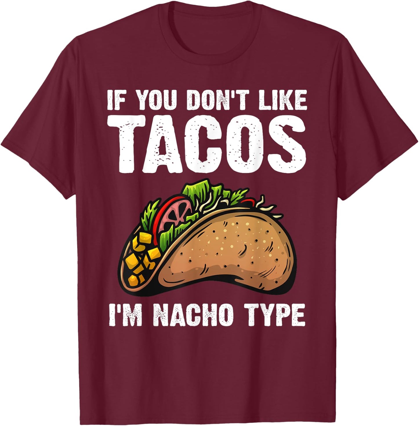 Cute Taco Design Women Kids Mexican Food Taco Lover T-Shirt - T-Shirt | Maroon