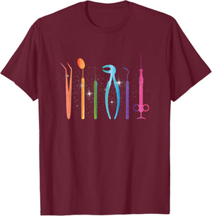 Dentist Accessories Doctor Dental Assistant Dental Dentist Tooth T-Shirt - T-Shirt | Maroon