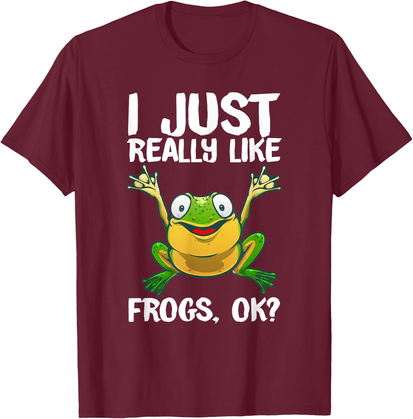 Funny Frog Gift Kids Men Women Cool Tadpole Frog Lover Small T-Shirt - T-Shirt | Maroon