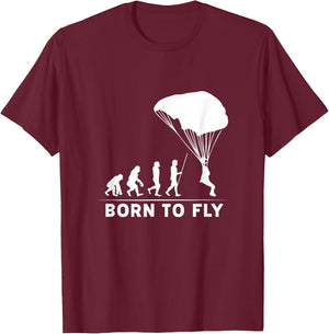 Born To Fly Paragliding Paramotoring Parachuting T-Shirt - T-Shirt | Maroon