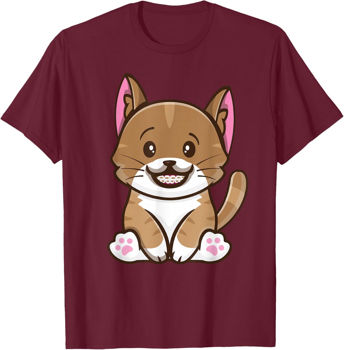 Orthodontist Animal Braces Boys Girls Kids Getting Braces T-Shirt - T-Shirt | Maroon