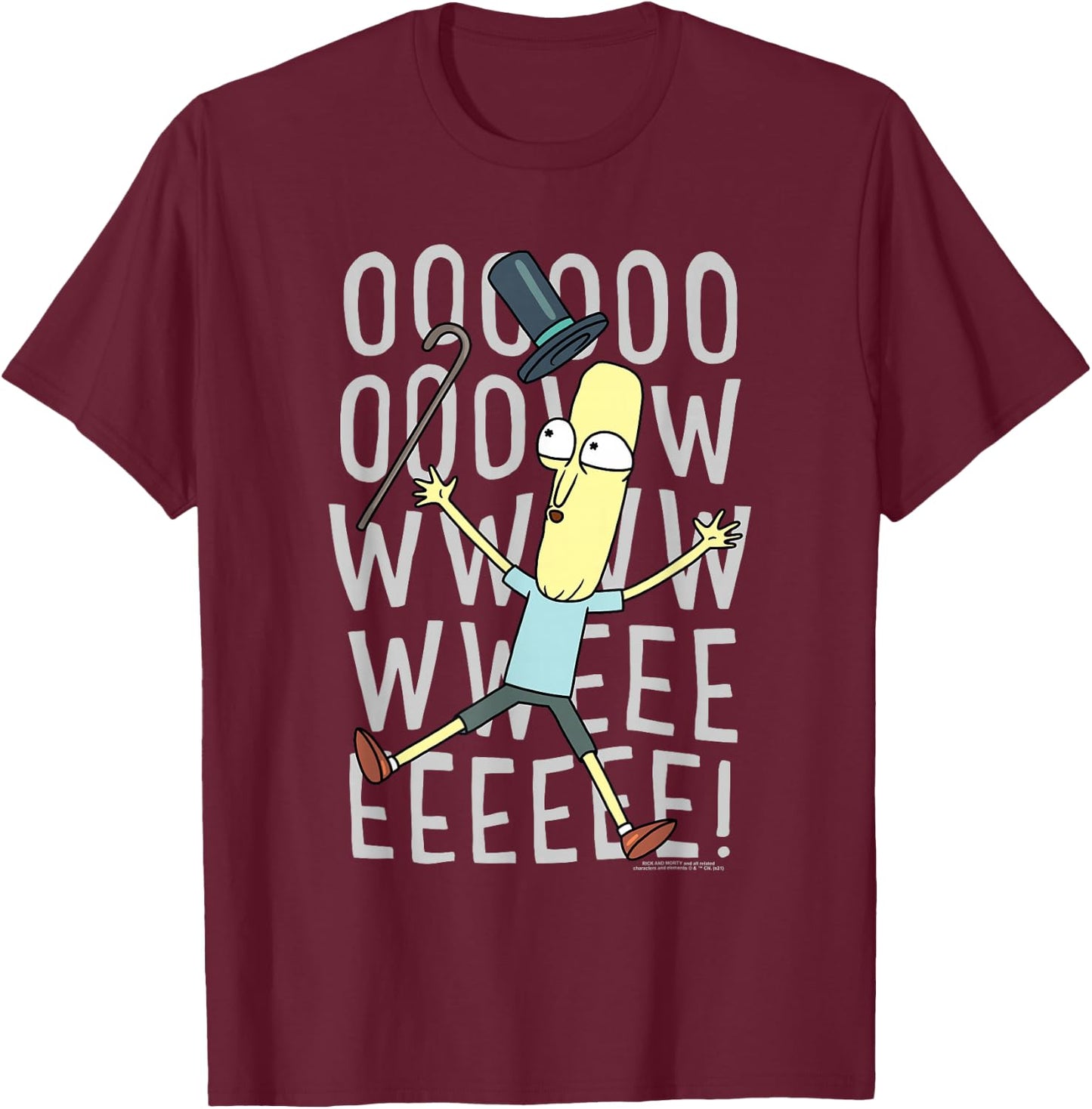 Rick and Morty Oowweeeee T-Shirt - T-Shirt | Maroon