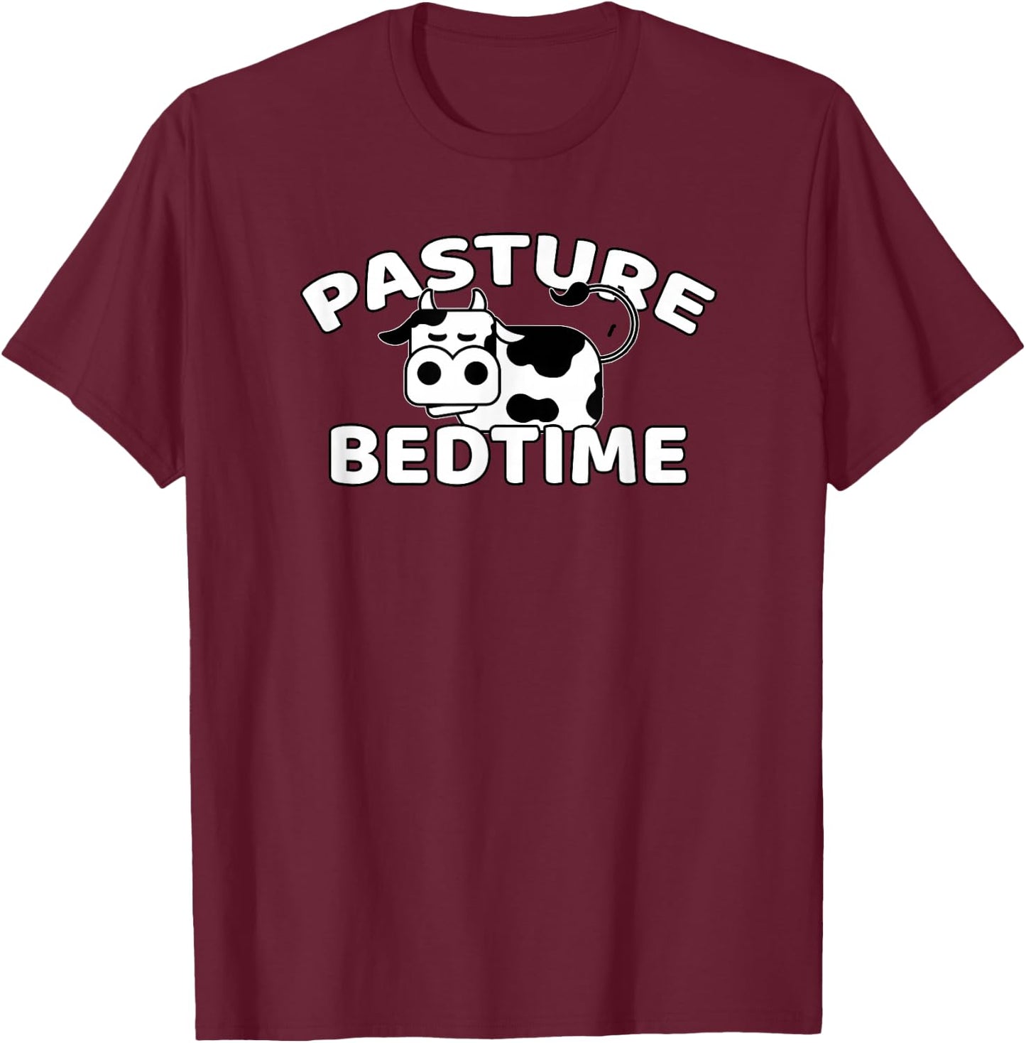 Funny Pasture Bedtime Cute Cow Pajamas PJ Sleep Gift T-Shirt - T-Shirt | Maroon