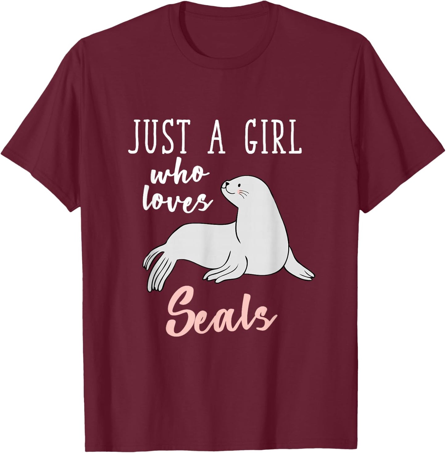 Ocean Animal Lover Gift Women Girls Kids Seal T-Shirt - T-Shirt | Maroon