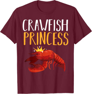 Funny Crawfish Gift Cool Crawfish Princess Girls T-Shirt - T-Shirt | Maroon