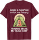 Dogs and Camping Make Me Happy Funny Camping Dog Lover Women T-Shirt - T-Shirt | Maroon