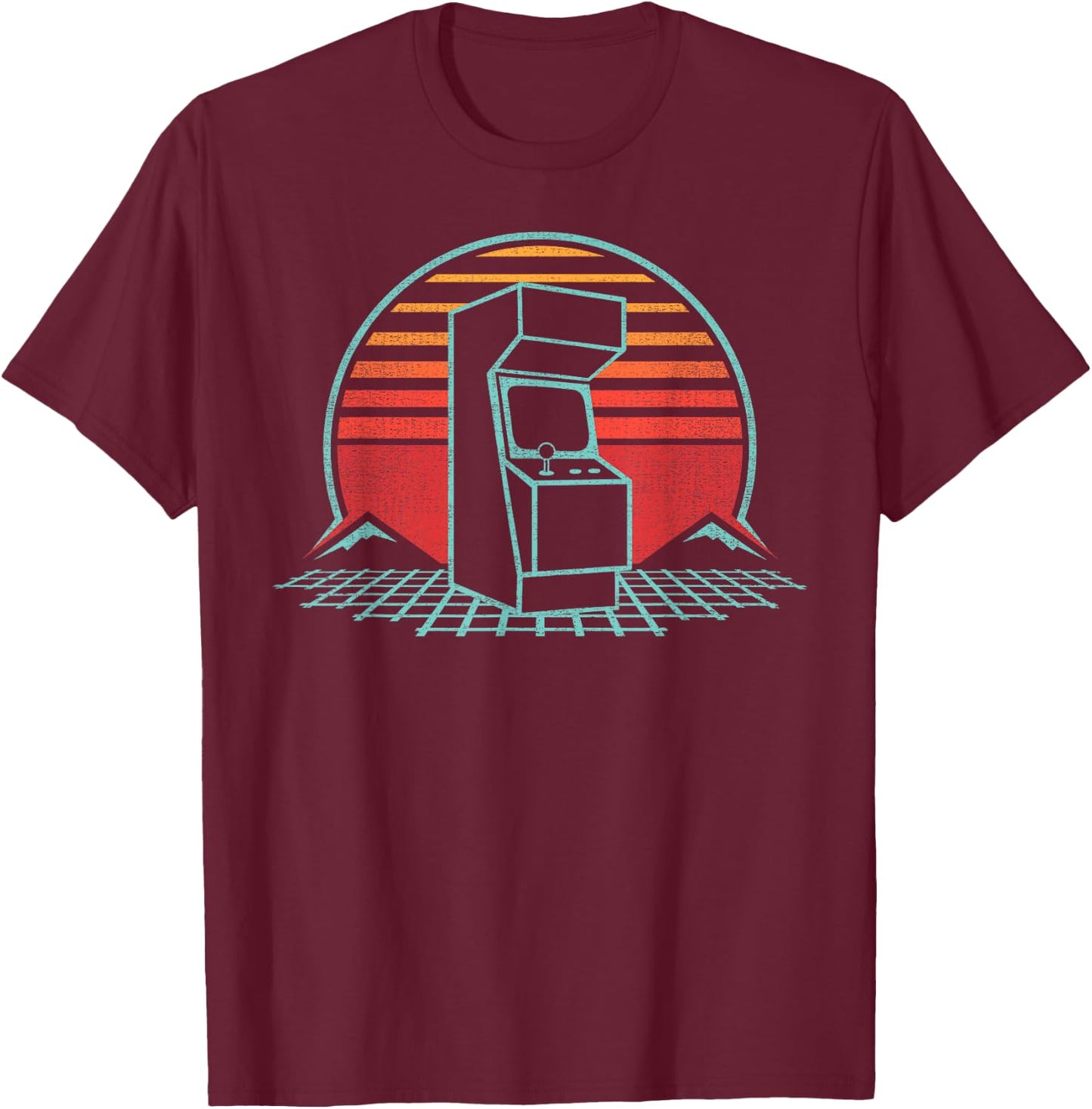 Arcade Game Machine Cabinet Nostalgia Retro 80s Gamer Gift T-Shirt - T-Shirt | Maroon